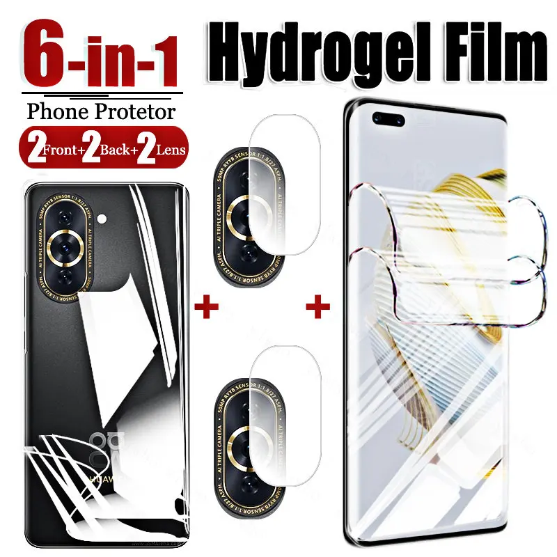 6in1 Hydrogel for Huawei Nova 10 9 8 Pro 10 8i 8se 9 Se Film Screen Protectors Camera Lens Film for Huawei Nova 10 9 8 Pro Glass