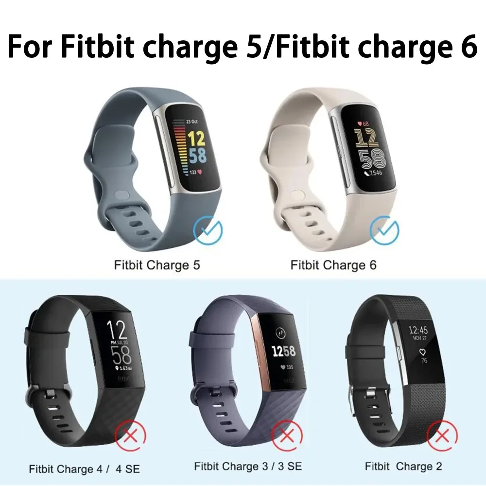 Fitbit Charge 5/Charge 6 correa de reloj 4 piezas, accesorios de repuesto de pulsera deportiva de silicona suave para reloj inteligente