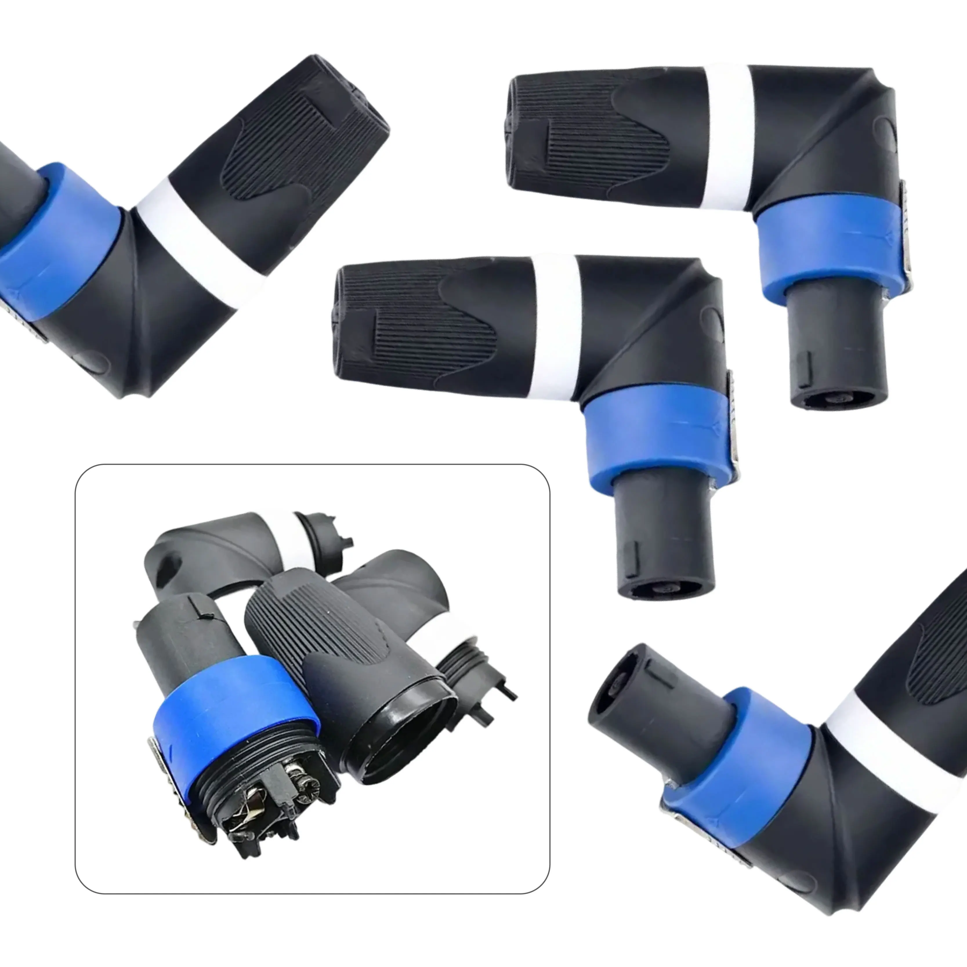 2pcs 90 Degree 4Pin Speakon Connector Adapter NL4FC Right Angle Connector for Power Amplifiers Speakers