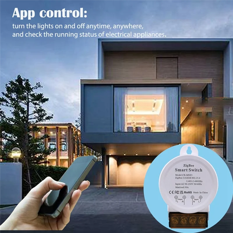 

Zigbee Switch 30A Power Monitor High Power AC90-250V Tuya Smart Life App For Google Home Alexa Assistant Voice Control