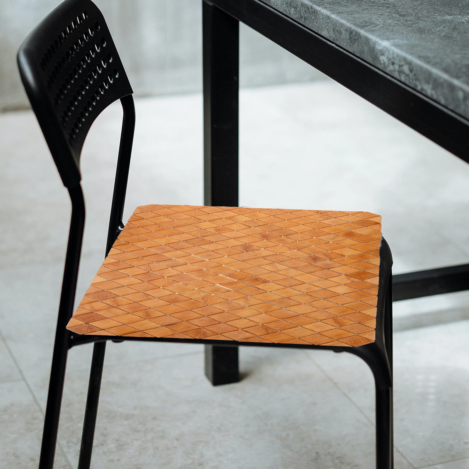 

Bamboo Chair Seat Cushion Cooling Pad for Car Truck Driving Small Automotive Women Men ZF6541 Carbonized Square Summer Lattice