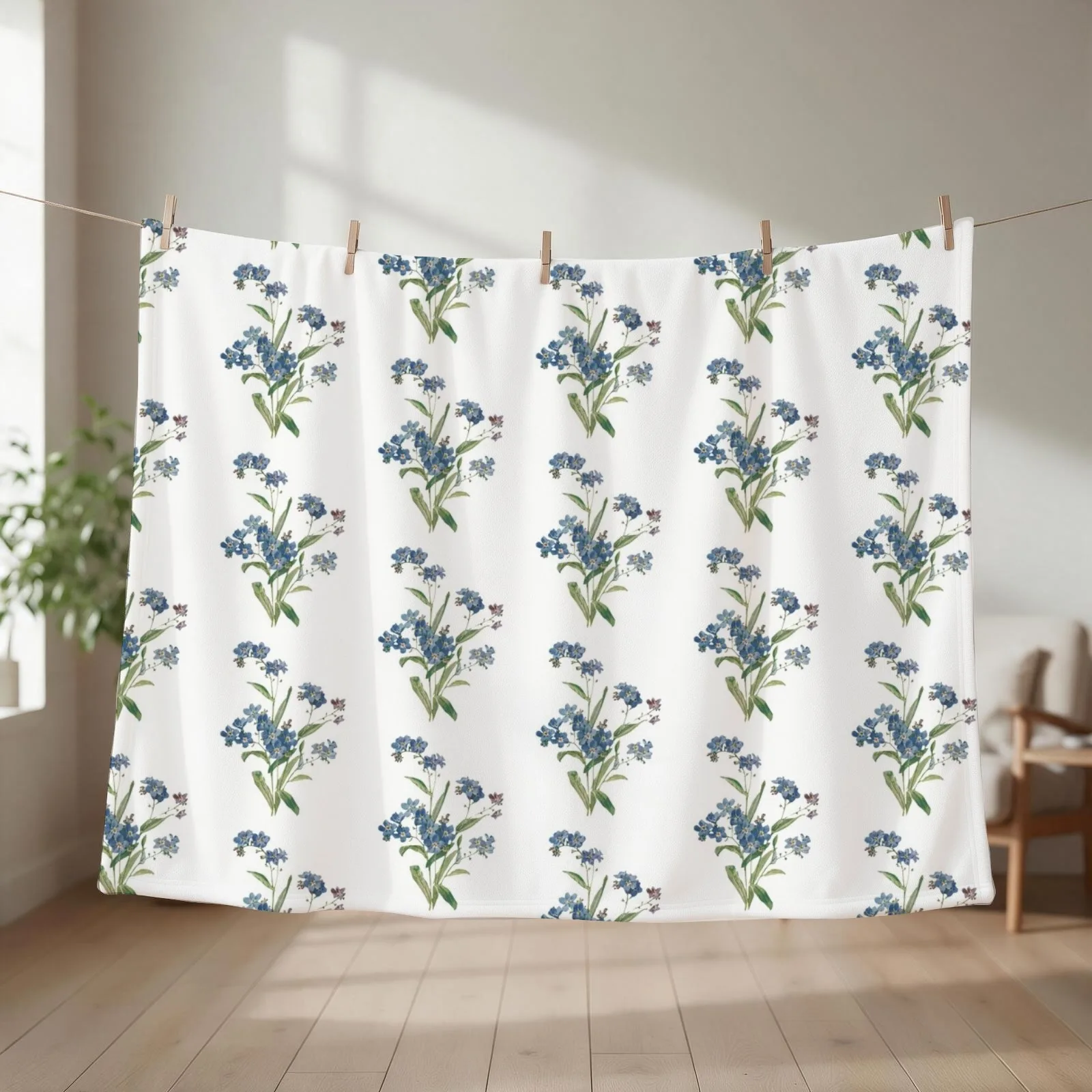 Forget Me Not Design Throw Blanket Warm Kid'S For Baby Blankets Sofas Of Decoration Blankets