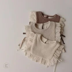 Algodão Absorvente de Água Gaze Bib para Bebês, Blusa Geral na Camisa da Frente, Acessório Babando Panos, Moda doce