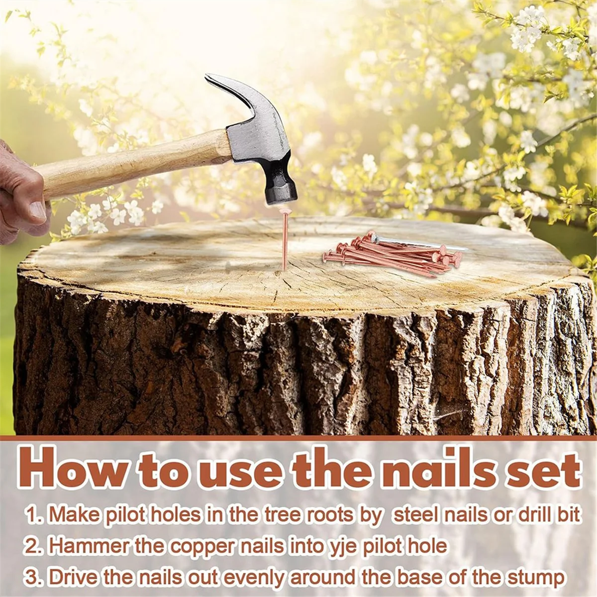 

ABJS 40 Pcs Copper Nails to Killing Trees3.5 Inch Pure Copper Nails BulkStump Removal Spikes Hardware Nails for Trees