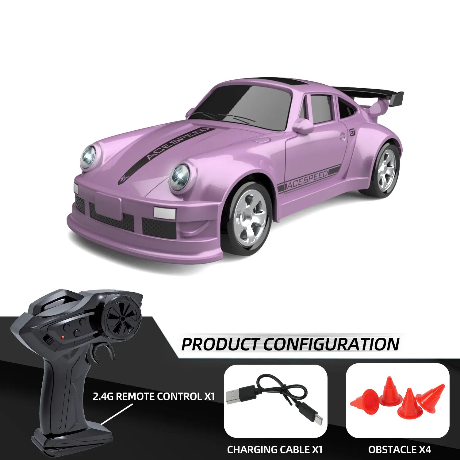 2025 Nieuwe 1/64 Rc Auto Desktop Afstandsbediening Auto Speelgoed Stunt Afstandsbediening Drift Auto Rc Mini Racing 2.4g Simulatie Speelgoed Model Gif