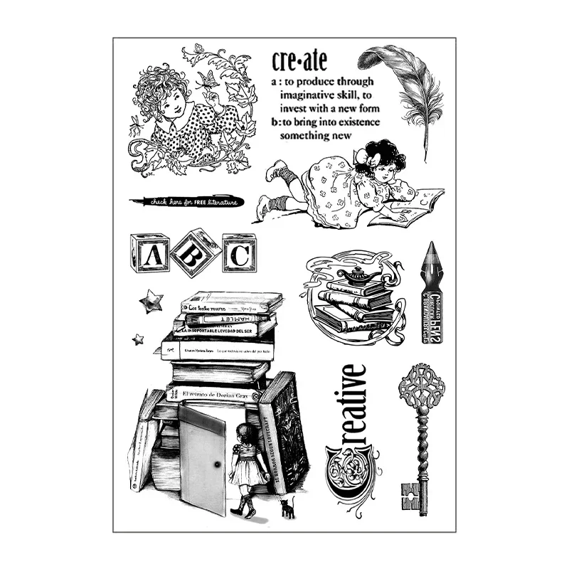 11*16cm Clear Stamp Farm Book Vintage Transparent Rubber Stamps for Decorative Scrapbooking Photo Album Crafts Handbook Material