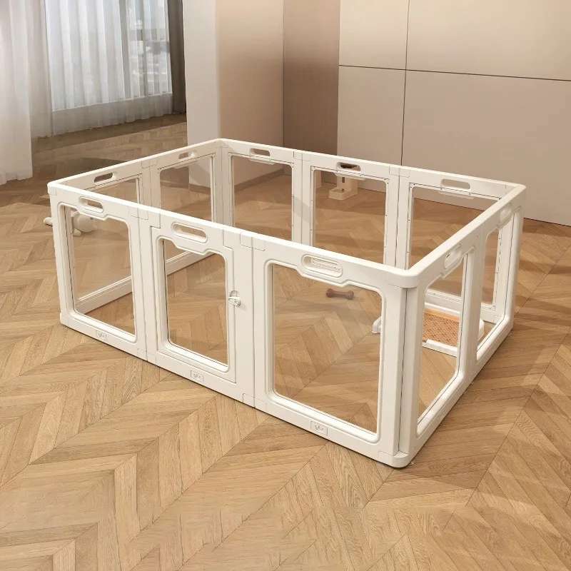 Transparent Dogs Fence Indoor Acrylic Puppy Fences Connectable Anti Escape Pet Fence Pet Villa Home for Small Medium Pets