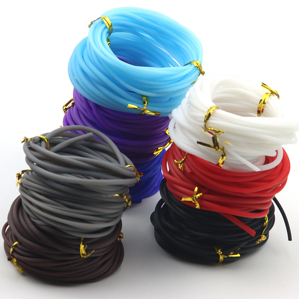 2/3/4MM1/2Yards Silicone Colored Hollow HoseJewelry Memory Line Hollow Round Tube Storage Line DIY Jewelry Bracelet/Necklace