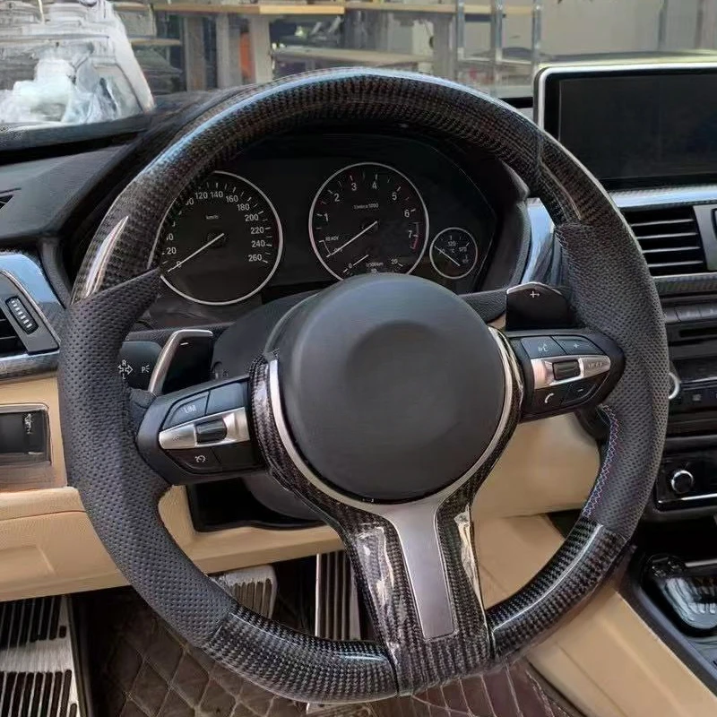 For BMW F Chassis F15 F30 M3 M6 Upgraded Forged Carbon Fiber M Style Steering Wheel Assembly With Steering Wheel Horn Cover - view 6
