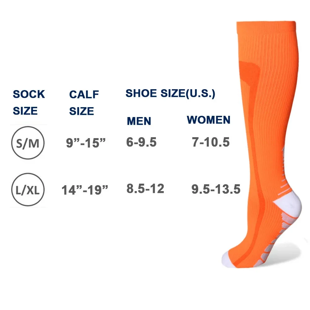 Medical Compression Socks Running Men Sports Socks Bicycles Basketball Football Rugby Elastic Socks Calf To Knee Circulation