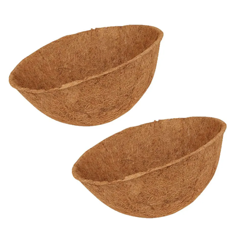

2 pcs 45Cm Half Ball Coconut Fiber Flowerpot Liner Mat Plant Raising Cushion For Hanging Baskets Garden Supplies
