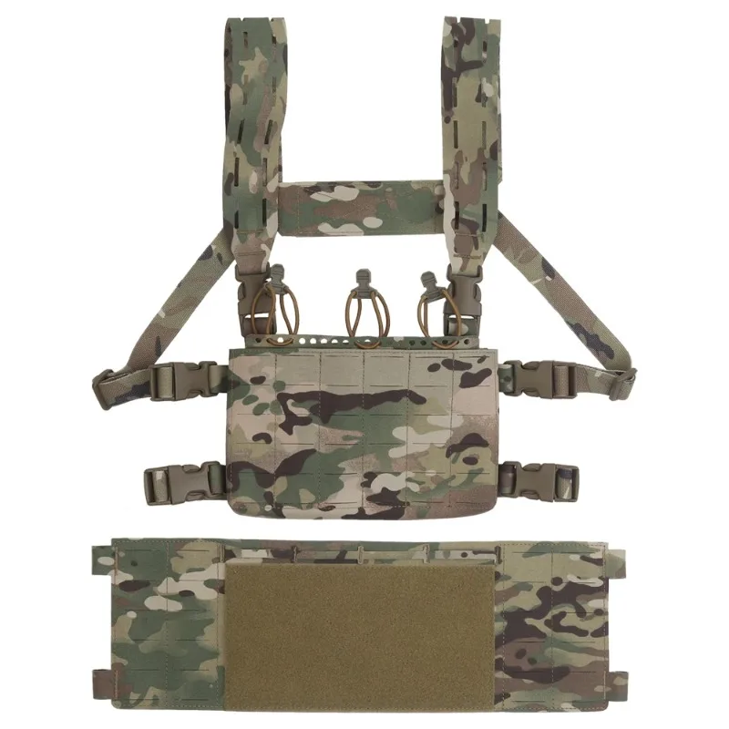 V1 Modular Chest Rig LV-X, Laser Cut MOLLE, with Triple 556 Mag Pouch, Nylon Outdoor Training Carrier