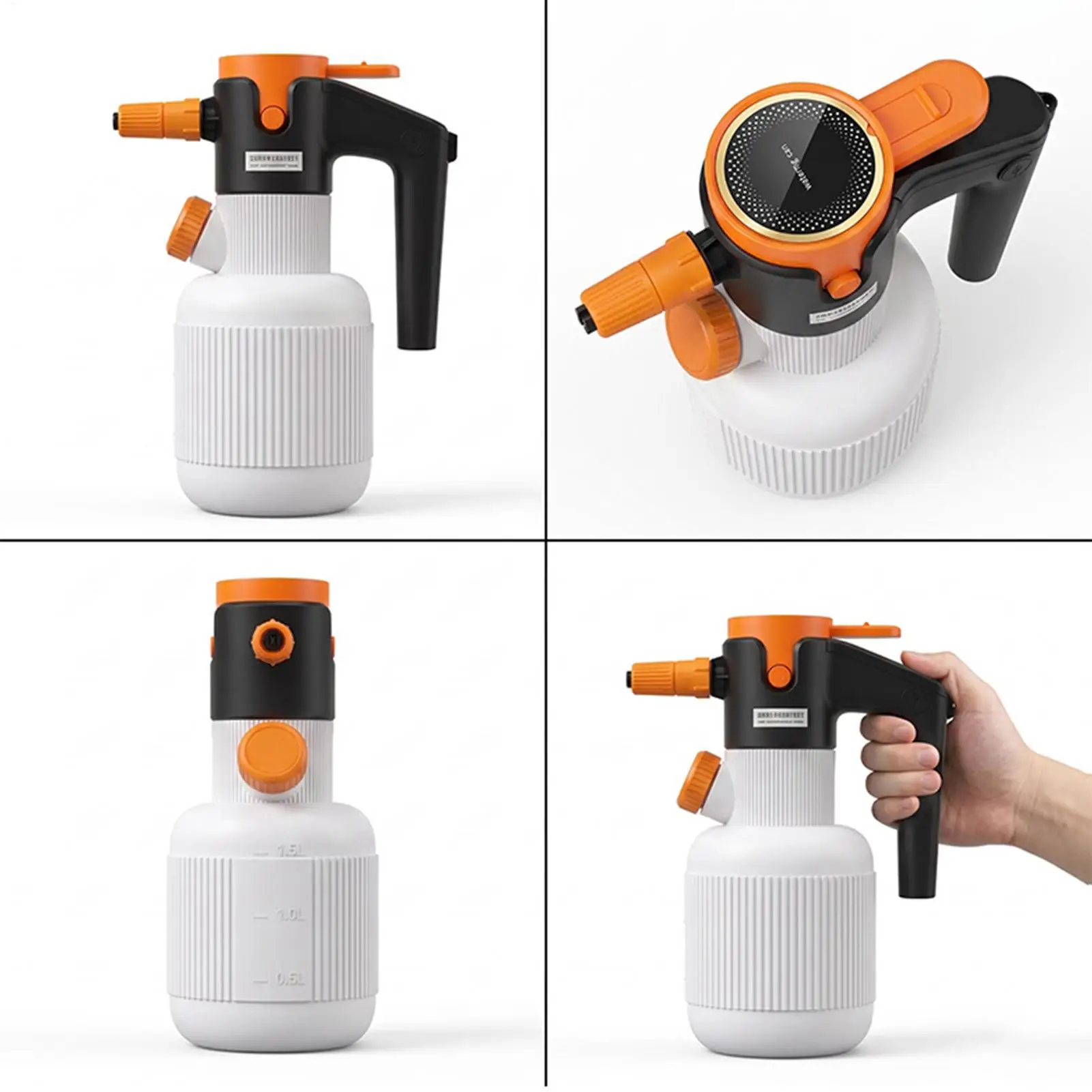 Car Wash Sprayer 1.5L Adjustable Nozzle USB Rechargeable Washer Automotive Foam Sprayer for Commercial Industrial Agricultural