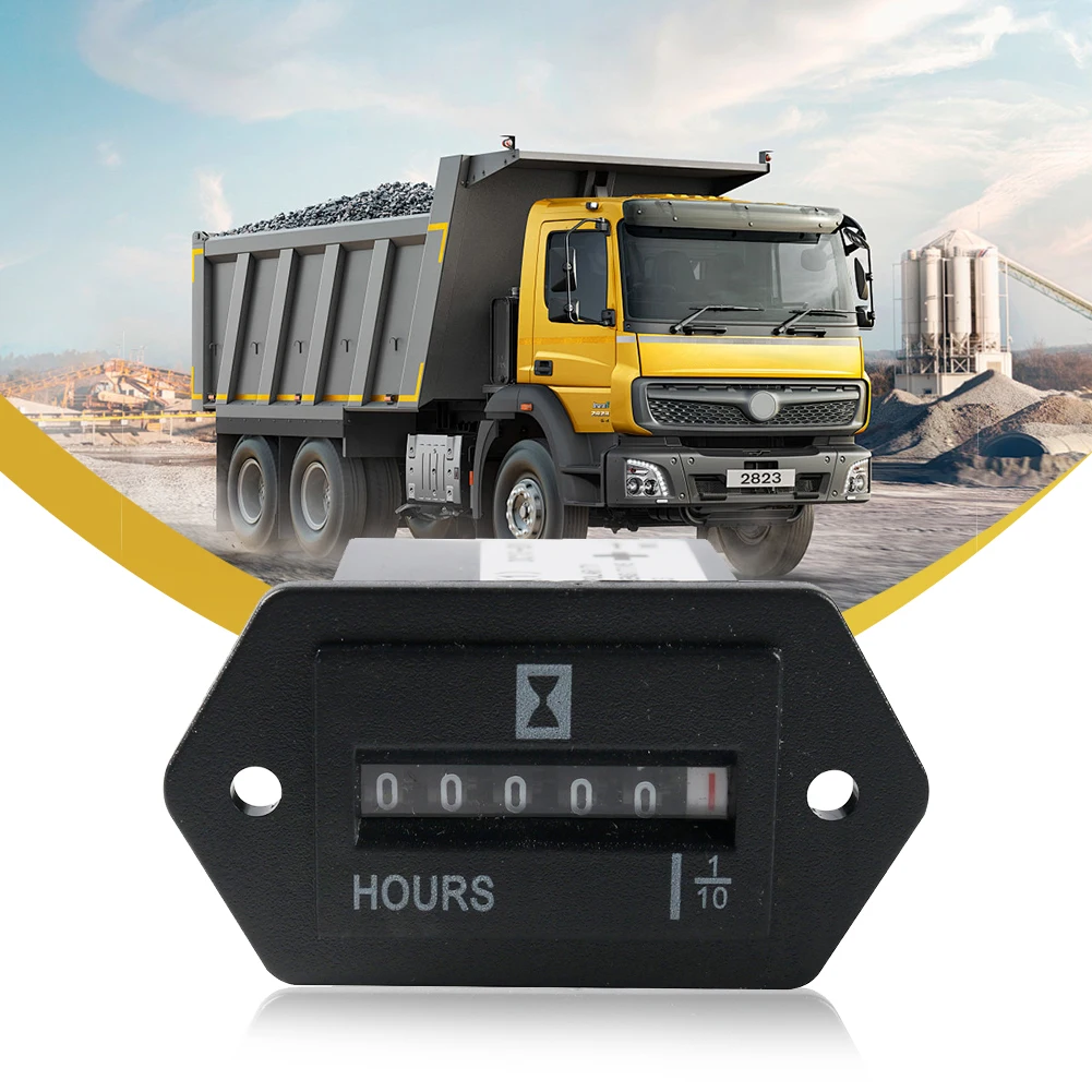 Excavator Truck Tractor Diesel Engine Hour Meter Counter Hourmeter Timer Counter Hour Meter DC 10-80V