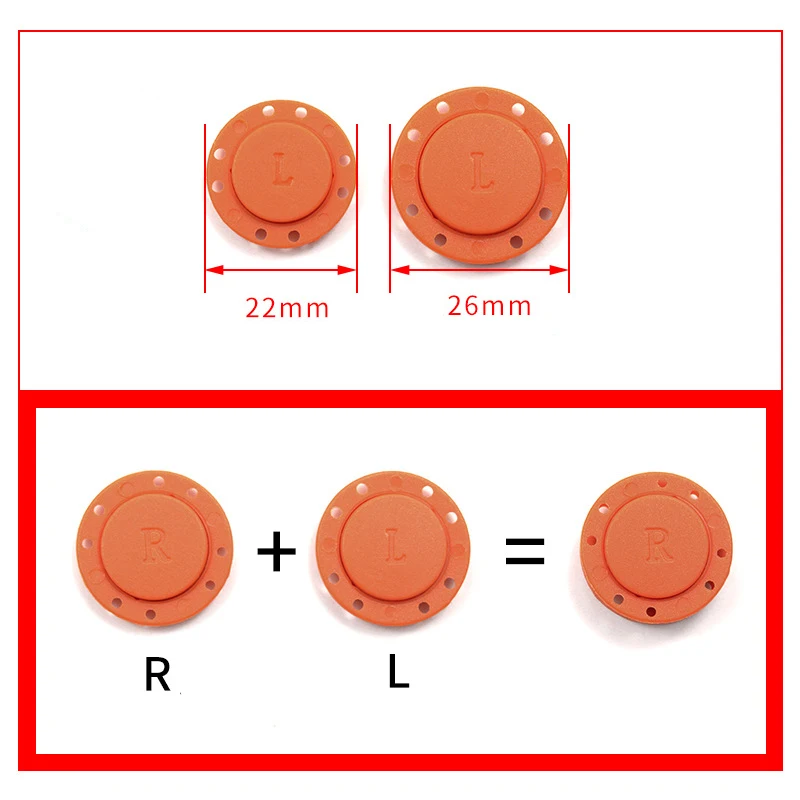 Botones magnéticos invisibles para chaqueta, abrigo y cárdigan, suministros de costura hechos a mano, 22mm/26mm, 1 par