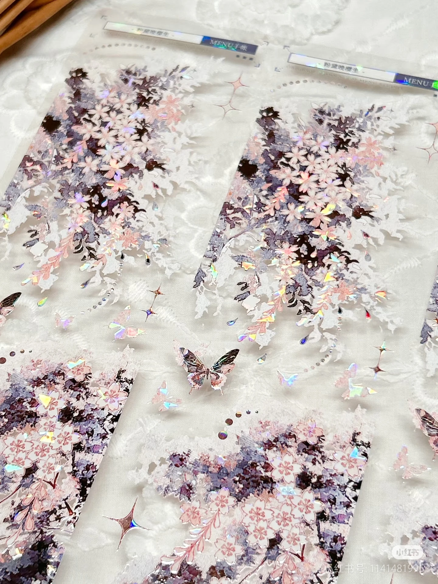 5M Menu Planner Fendai Evening Sakura Shell Shiny Green Pet Washi Tape Journal Badge