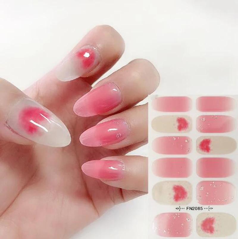 San Valentino Amore Cuore Labbro Adesivi per unghie 3D Copertura completa Adesivo per unghie Avvolge Donne Bellezza Nail Salon Manicure fai da te Decalcomanie