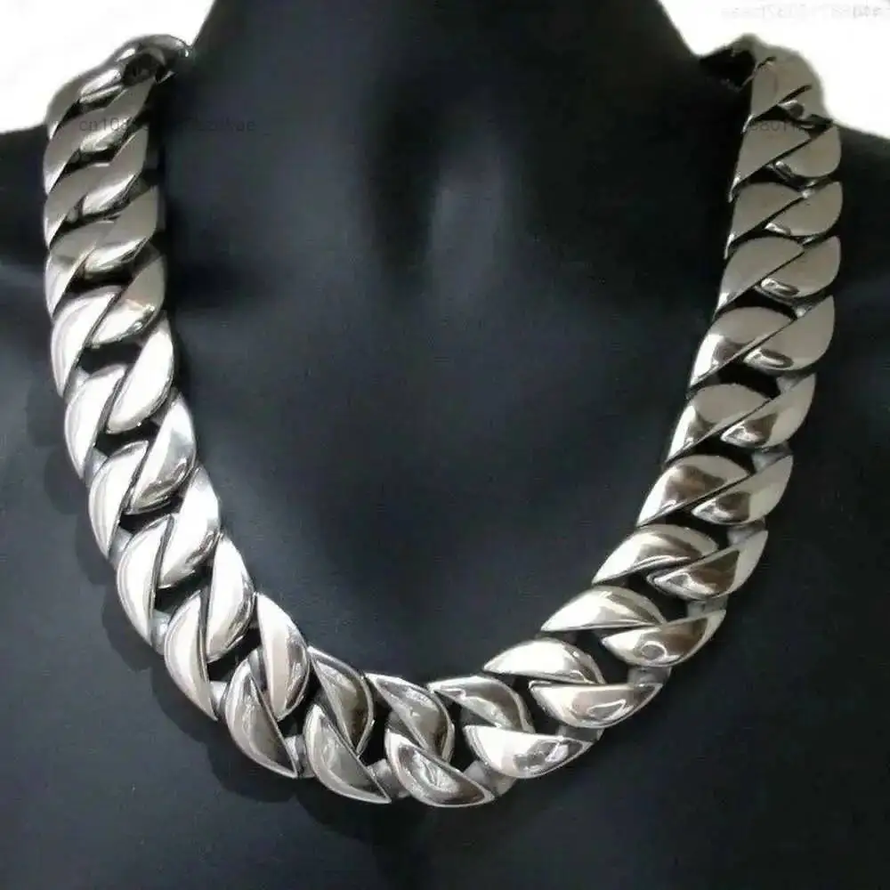 Factory Price 25mm Width Sterling Silver 925 Link Jewelry Men Hip Hop Cuban Link Chain Necklace