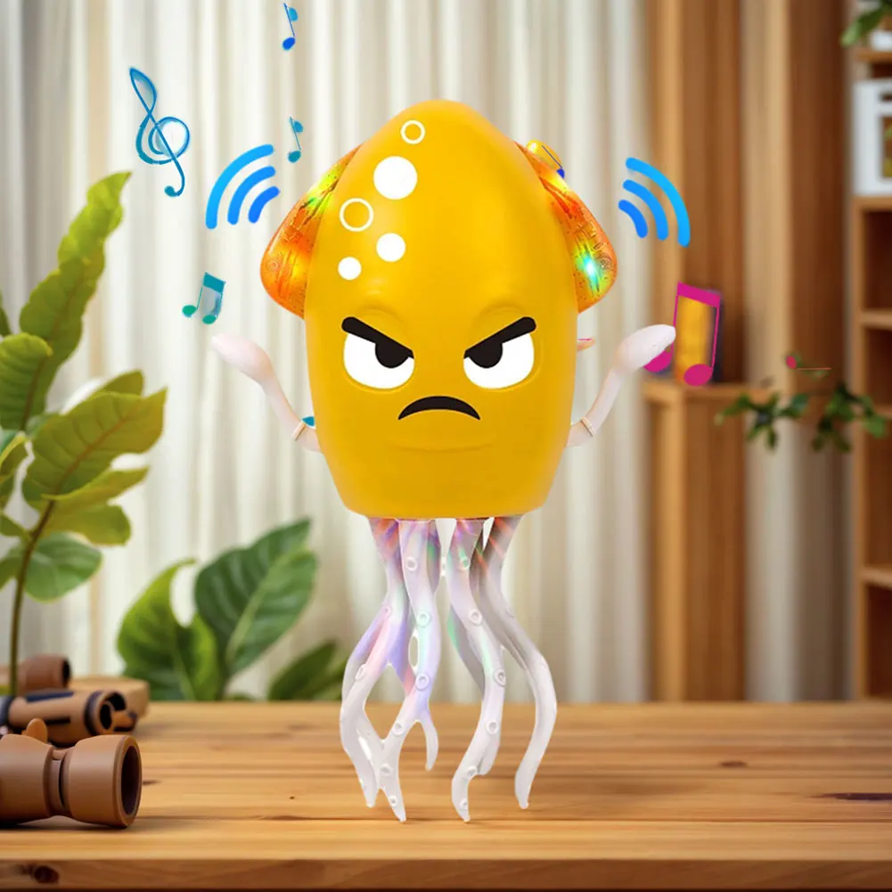 Dancing Funny Octopus Toy Smart Obstacle Avoidance Interactive Moving Toys Cartoon Electronic Octopus Toy for Office Desk Decor