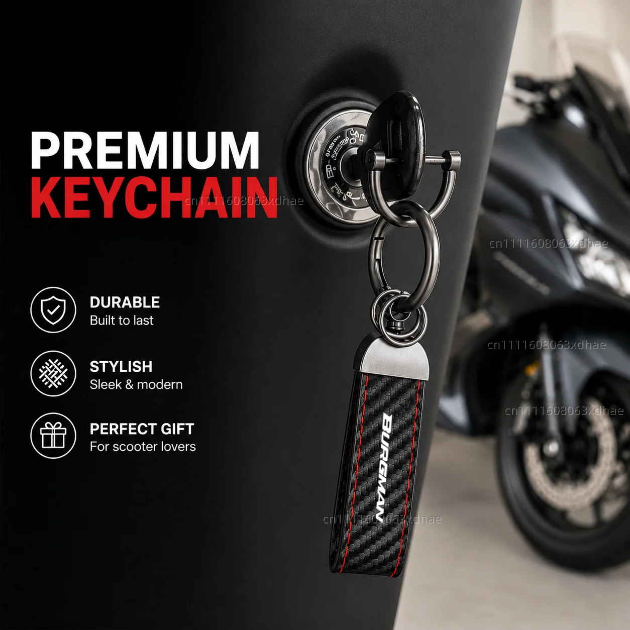 High-Grade Leather Motorcycle Keychain Holder Keyring Accessories For BURGMAN AN125 AN250 AN400 AN650 AN 650 Burgman 400 650 125 view 3