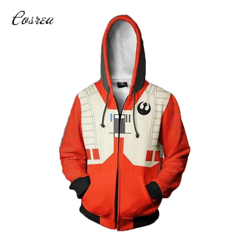 Bear's Den Costume Men Hoodies Zipper Cropped Hoodie Sweatshirt Jedi Knight Luke Skywalker R2-D2 Tracksuit for Boys Wh New 2025
