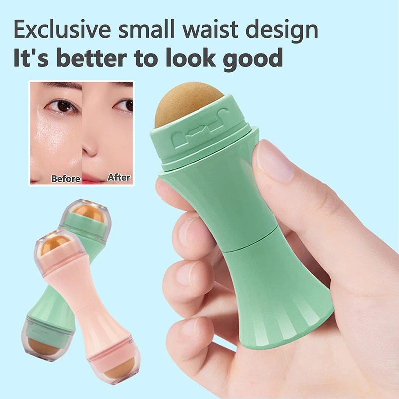 Natural Volcanic Face Roller Absorbing 2 In 1 Oil Control Matte Makeup Skin Care Tool Facial Cleaning Oil Absorption Roller Ball