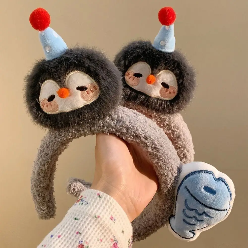 Kawaii Cartoon Pinguino Pesce Fascia per capelli a tesa larga Fascia per capelli divertente Accessori per capelli per ragazza