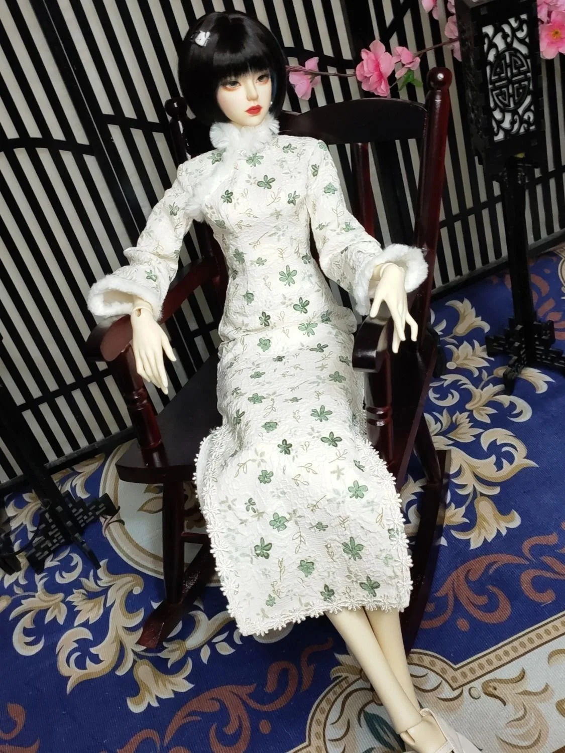 Moda Debisheng Yeluoli Cheongsam, 1/3 BJD AS60 Boneca Roupas Vestido 1 Peça