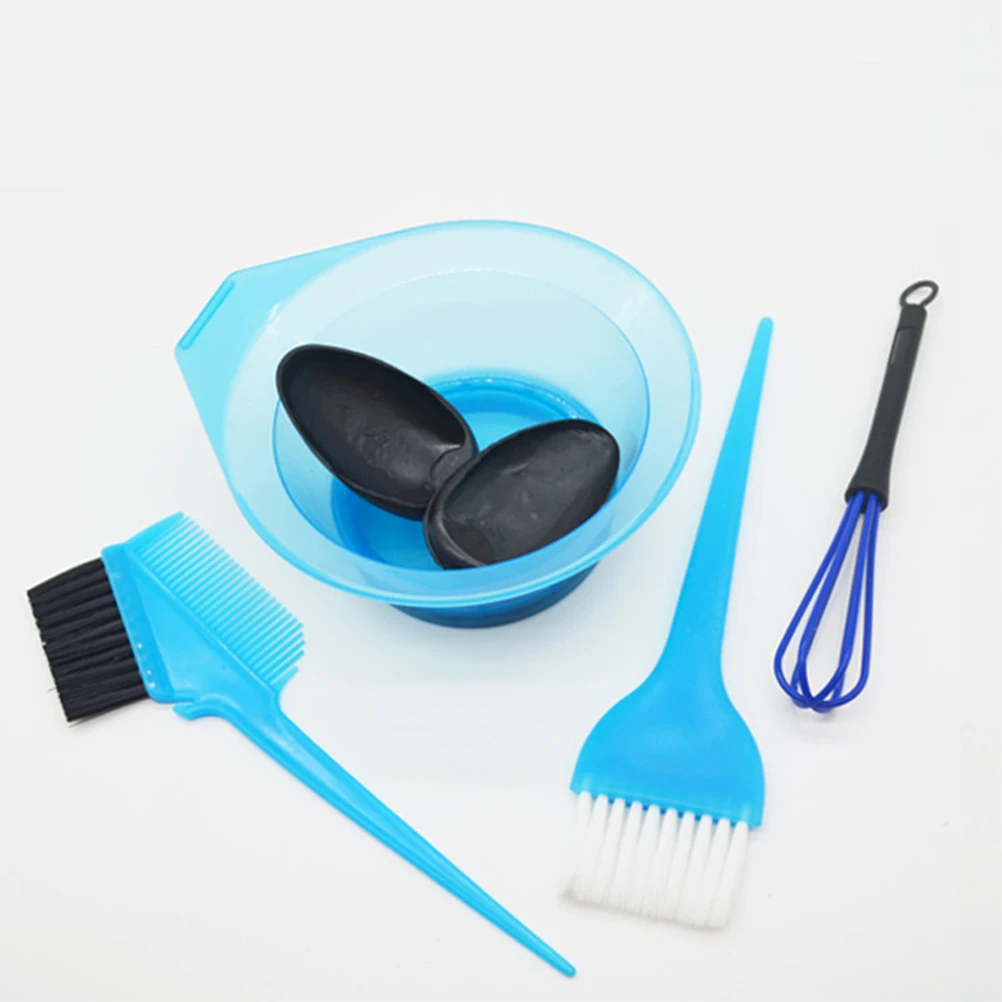 

5Pcs Hair Coloring Tool Kit Professional Hair Dyeing Accessories Set Measuring Mixing Bowl Anti-Slip Base Detailed Brush