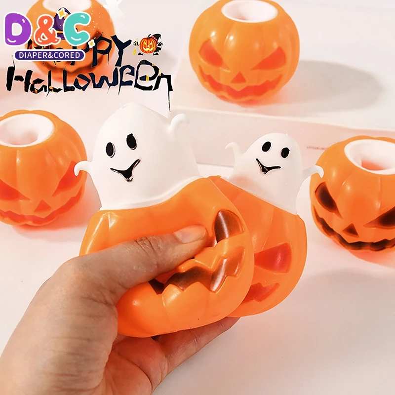 

Halloween Pumpkin Ghost Squeeze Pinch Toy Kids Favors Halloween Party Supplies Stress Relief Fidget Toys Birthday Gifts