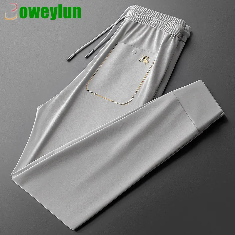 

Boweylun Light Luxury Thin Casual Drawstring Pants Spring And Autumn Slim Sports Pants Youth Breathable And Comfortable Trousers