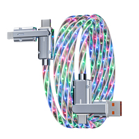 New Starry Sky LED Multicolor Fast Charging Cable ,100W LED USB Cable 4 in 1 fast charging zinc alloy type c usb data Cable