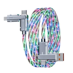 New Starry Sky LED Multicolor Fast Charging Cable ,100W LED USB Cable 4 in 1 fast charging zinc alloy type c usb data Cable