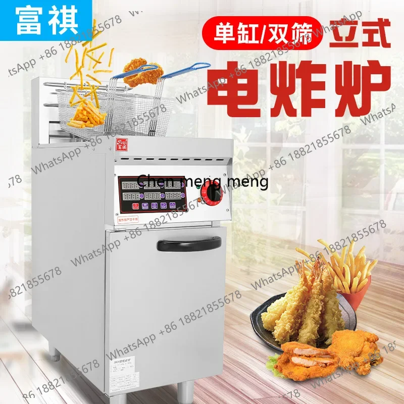 Commercial Fried Chicken Equipment Vertical Electric Single Cylinder Double Cylinder Fryer Burger Shop 28 Liter Deep Fryer
