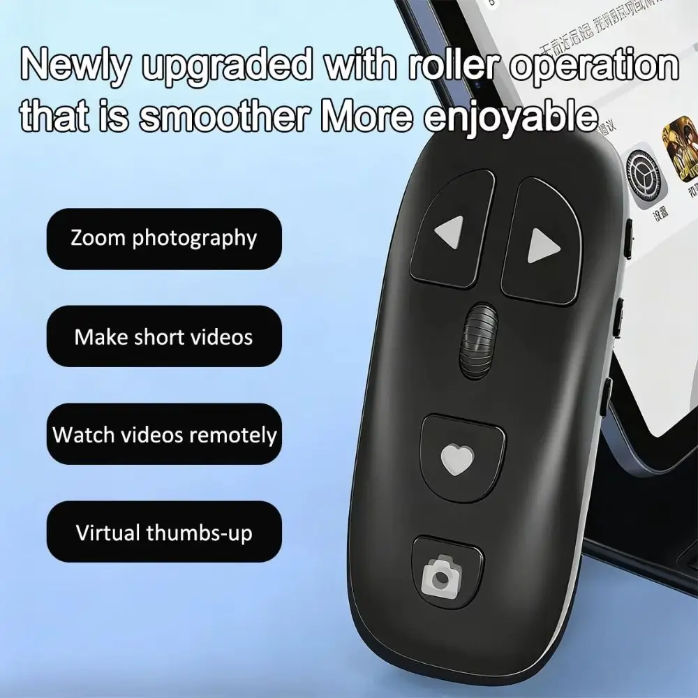 Stable Signal Transmission Bluetooth Remote Control Zoom & Focus Scroll Through Pages E-book Page Turner Multi-functional