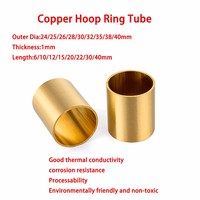 Brass Copper Sleeve Copper Hoop Ring Tube Handle Staff Copper Tube Out Diameter 24/25/26~40mm Thickness 1mm