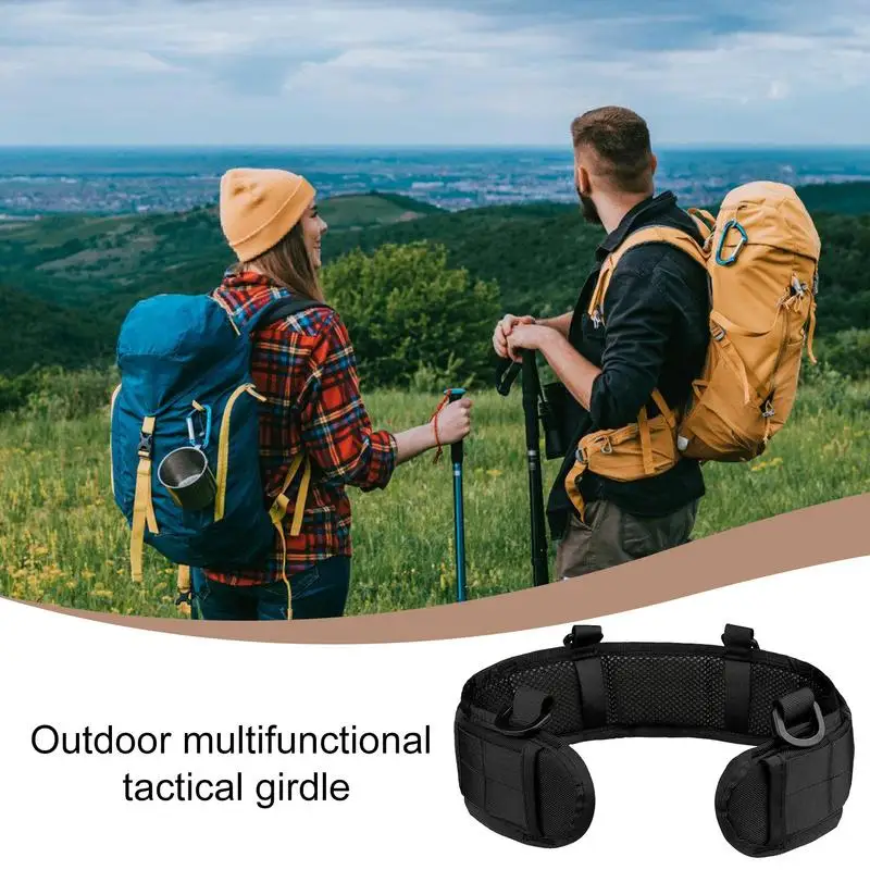 Battle Belt Outdoor Field Girdle Belt Quick-Release Combat Waist Hip Support Padded Tool Work Belt Patrol Nylon Protective Belt