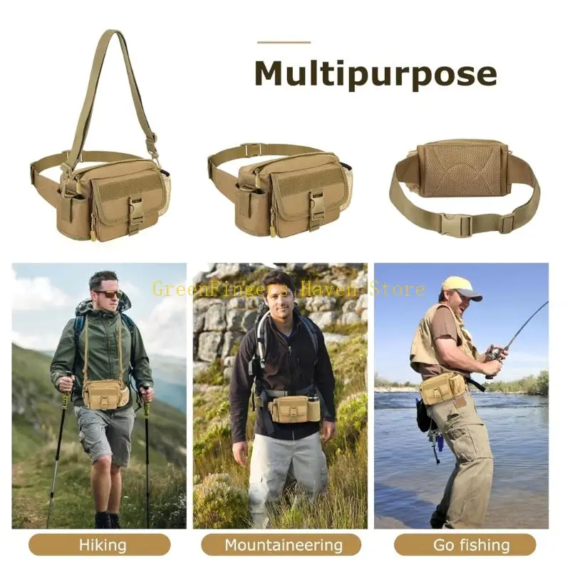 F68D All Weather Shoulder Pouches Featurings AntiSlip Waistband And Expandable Side Compartments For Outdoor Activity