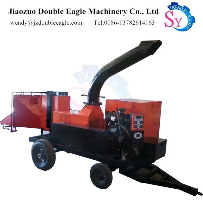 Triturador triturador de sucata de madeira florestal de alta eficiência/máquina automática de corte de árvores de galhos de jardim diesel móvel