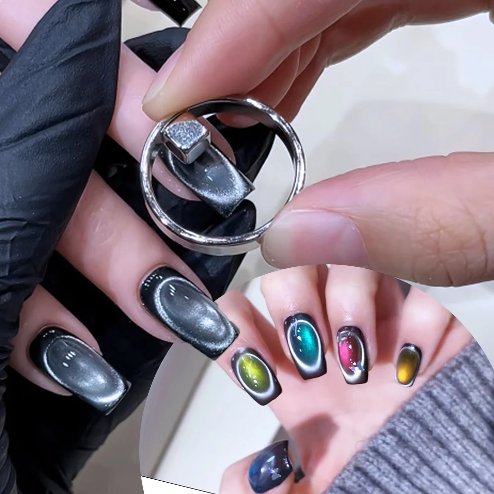 1s-2.5cm Black Hole Circular Cat Eye Nail Magnet Stick Super-Strong Cat Eye Nail Art Magnet Ring Hole Cat Eye Gel Magnetic Tool