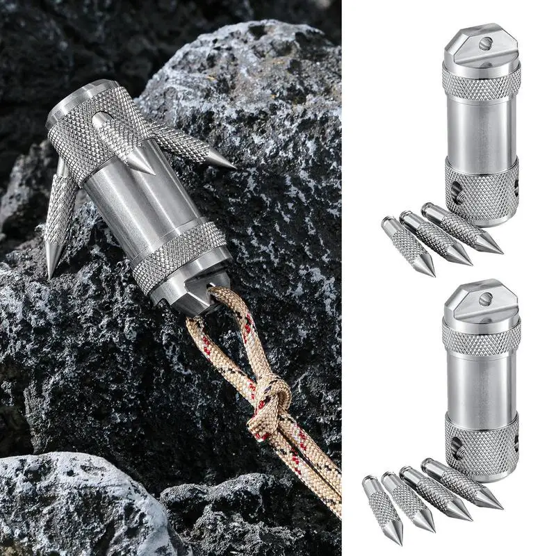 Climbing Claw Detachable Stainless Steel Folding Claw Tool Survival Gear Mini Storage Box for Hiking Camping Fishing Tree