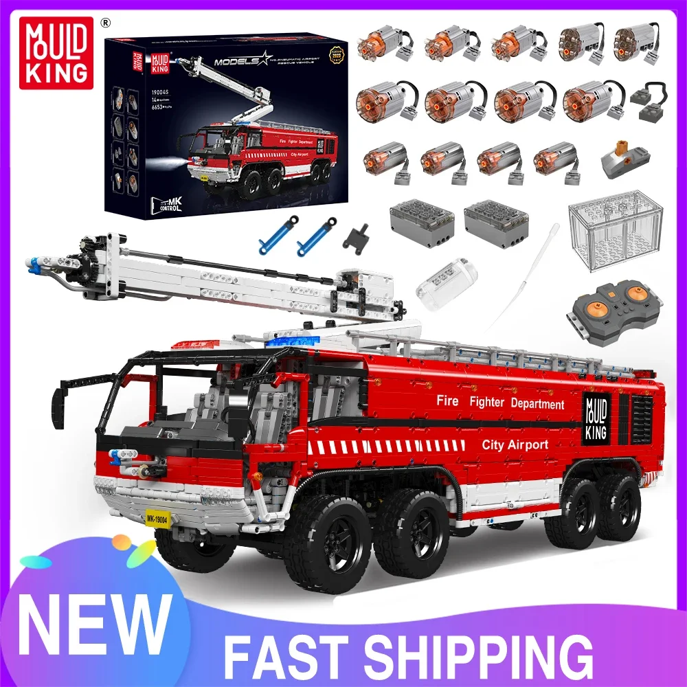 MOULD KING MOLD KING 19004 Technisches Autospielzeug MOC-4446 RC motorisierter Flughafen-Crash-Zarte Modellbausteine Ziegel Kinder Weihnachtsgeschenk 3