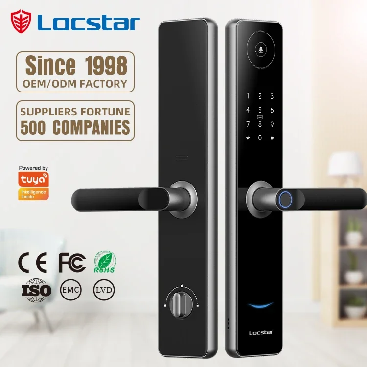 

YyhcLocstar New Arrival Fingerprint Digital Wifi Smart Lock Mortise 6068 Waterproof App Eletronic 40mm Smart Door Lock