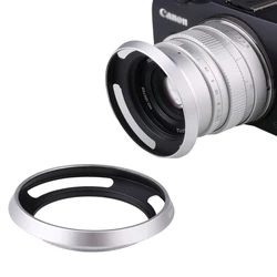 Silver 39/43/46/49/52mm Ultrathin Camera Lens Hood Metal Vented Screw-in Lente Protect for Canon Nikon Sony Leica Olympus Pentax