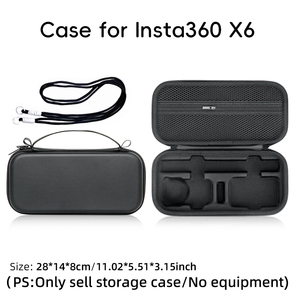 For Insta360 X6 Dustproof Storage Bag Hard EVA Shockproof Waterproof Portable Carrying Case Protective Pouch