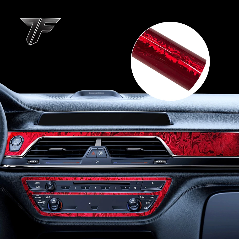 

Высококачественная вращающаяся призрачная красная ПЭТ-цветочная карбоновая пленка Цветная виниловая пленка для салона автомобиля и дизайна кузова