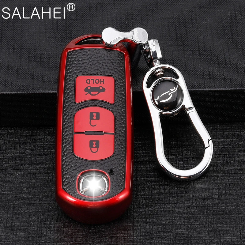 TPU Car Key Case For Mazda 2 3 5 6 CX5 CX7 CX9 Miata MX5 Axela Atenza Keychain Protector Bag Remote Fob Shell Cover Accessories