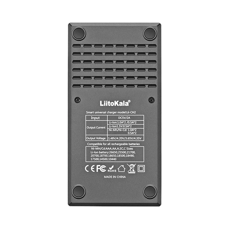 LiitoKala Lii-CH2 Smart Charger for Li-ion Lithium Rechargeable1.5VAA Batteries Automatic Stop Function Compact Size