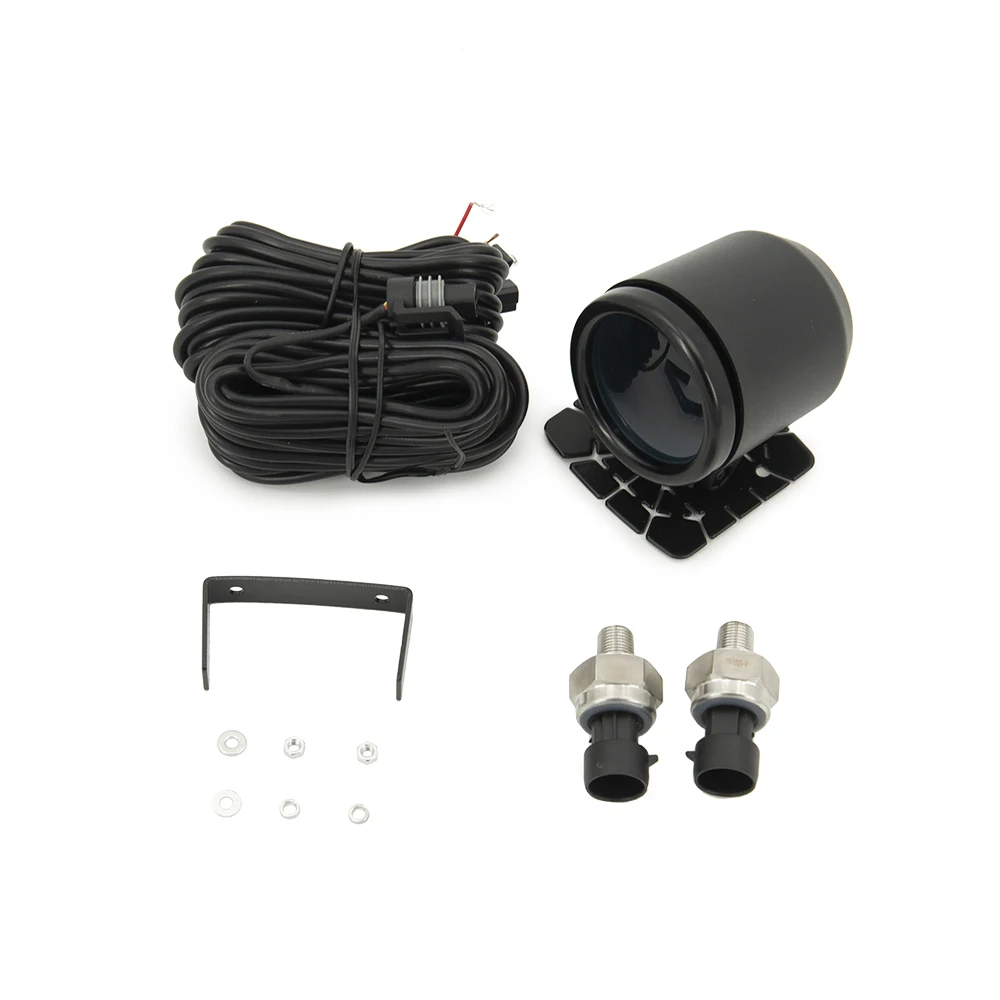 2Inch 300psi Dual Air Suspension Gauge Air Ride Air Pressure Gauge PSI LED With 2pcs 1/8NPT Sensors and Swivel Mount Holder