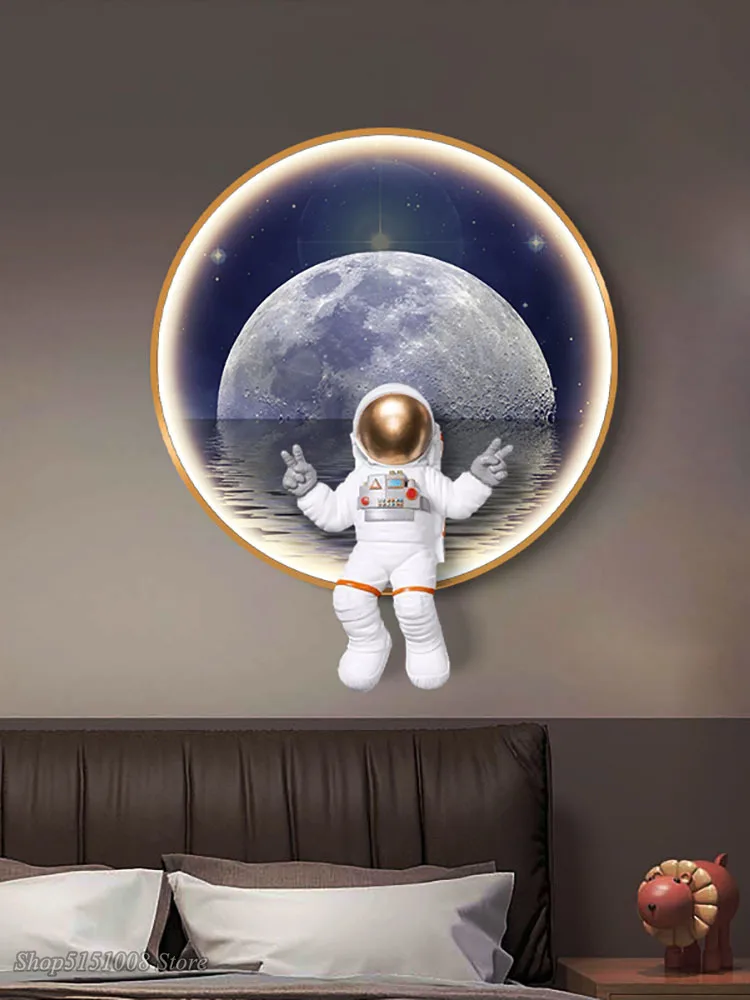 Universe Moon astronaut Wall Lights For Bedroom Living Room Modern Design Style Background Decor LED Wall lamp lighting Fixtures